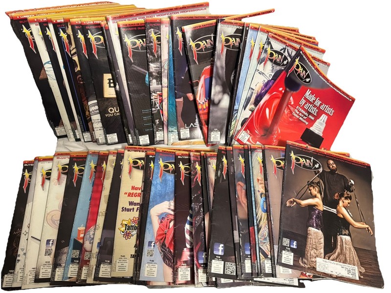 54 Vintage 2013-2017 Tattoo Magazine Lot, Pain Magazine