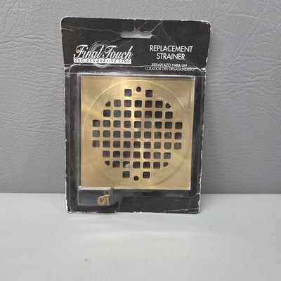 Final Touch Brass Square Floor Drain Strainer Cover 4-1/4 x 4-1/4 C60813 New B