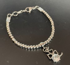 Bracciale portafortuna donna in acciaio inox braccialetto con ciondolo zirconi