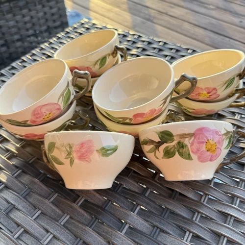 Vintage Franciscan Desert Rose Coffee / Tea Cup Set of 10 USA England