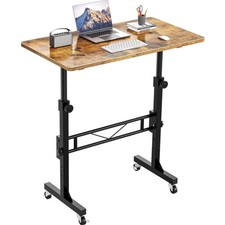 Höhenverstellbarer Schreibtisch Rollen Stehpult Home Office Arbeitstisch Vintage