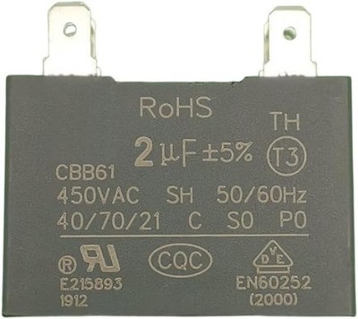 CBB61 2 mfd 2uF 450VAC 4 Terminal Fan Motor Capacitor Mini Split  Model: 2 Mfd