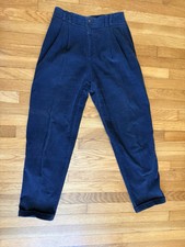 Vtg Liz Claiborne Liz Sport Corduroy Pants Womens 10 Navy High Waist