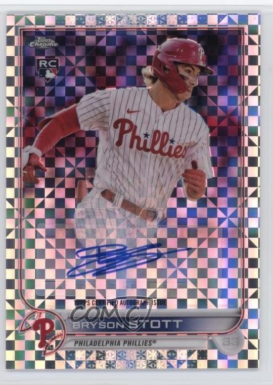 2022 Topps Chrome Update Auto X-Fractor 69/125 Bryson Stott #AC-BS Auto 0xi8