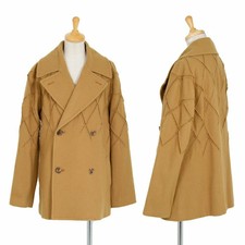 Used Issey Miyakeissey Miyake Wool Nylon Diamond Cut Design Jacket Mustard 2 Wom
