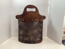 wooden magazine holder decorative floral stud accents 17”x14 1/4”