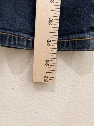 Cat And Jack Mid Rise Super Stretch Straight Jeans In Size 14 In Blue Color - Picture 6 of 9