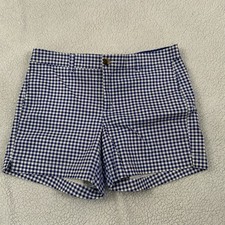 Old Navy Everyday Shorts Women  s Size 12 Blue White Gingham Pockets Mid Rise New