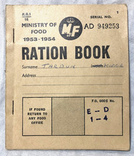 Original Food Ration Book 1953-1954 for Minnie Tarbun, Partially Used