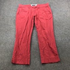 Tommy Hilfiger Pants Womens 12 Red Straight Leg Casual Chino Pocket Classic