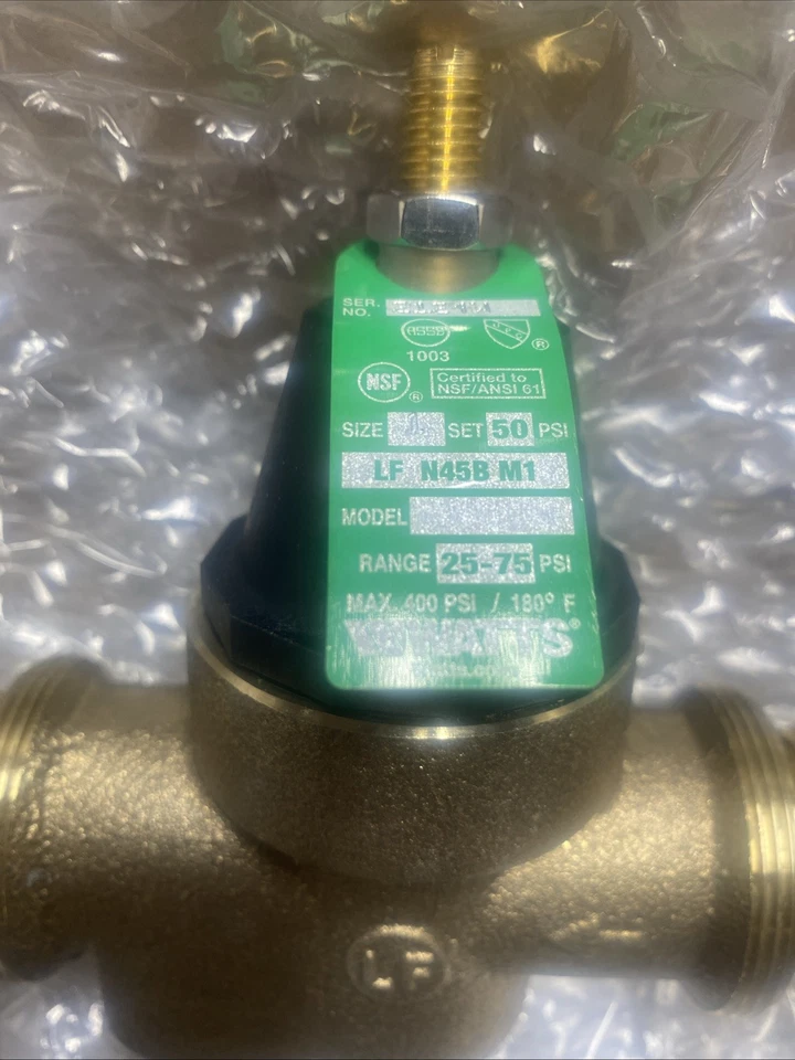 Watts 1" Adjustable Water Pressure Reducing Valve LFN45B M1- PRO PRESS - NEW - Image 2 of 3