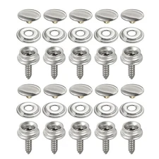 30pcs/Set Stainless Steel Fastener Snap Press Stud Cap Button Marine Boat-Canvas