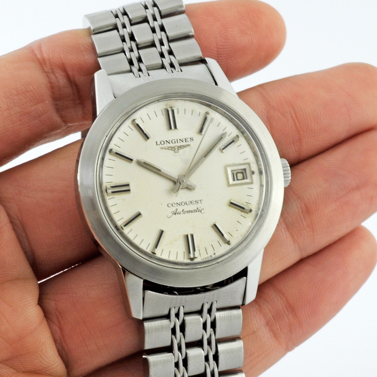 Longines 腕時計 シルバー SWISS LONGINES CONQUEST REF 1501 AUTOMATIC DATE CAL 506 GENTS