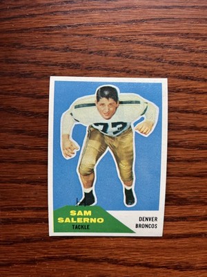 1960 Fleer Sam Salerno #6 Denver Broncos RC Nice Card!