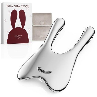 Lemove Stainless Steel Gua Sha Facial Tool - Massage Tool for for Face, Jawli...