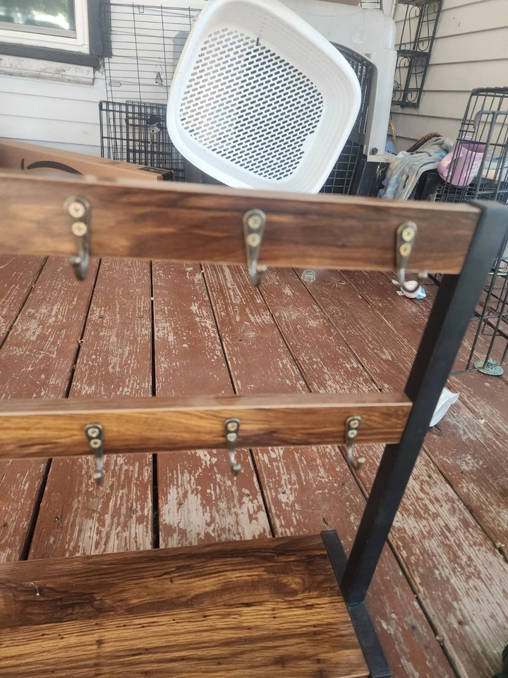 Taza de café de pie de 16 ganchos de doble cara, soporte para joyas, soporte para llaves grano de madera Foto 3 de 4