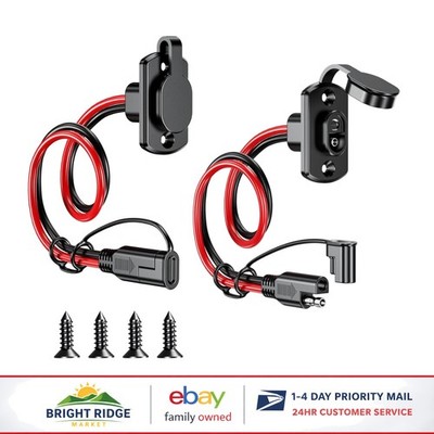1FT SAE Adapter Cable, Heavy Duty Waterproof Connector for Battery Charging