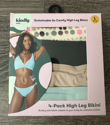Kindly Yours Sustainable High Leg Bikini Panties Buttery Soft Womens Large 12-14