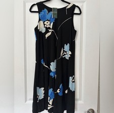 Lauren Ralph Lauren Women's Sleeveless Trapeze Printed Dress NWT Size 10 black