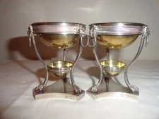 Rare Pair of Tiffany & Co (Italy) Gilded Sterling Silver Master Open Salt Cellar