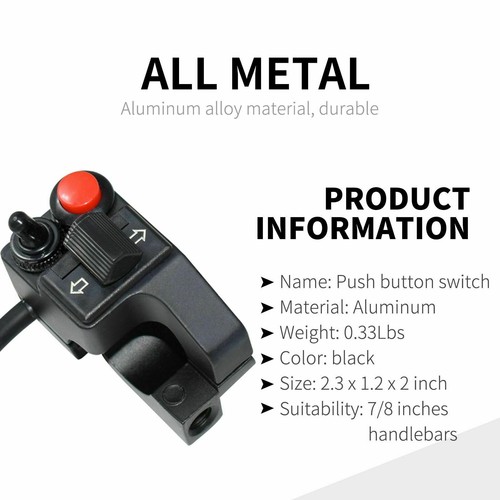 7/8" Aluminum Left Motorcycle Handlebar Switch For Blinker Turn Signal Horn Beam - Picture 2 of 7