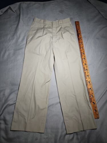 Vintage BANANA REPUBLIC Pants Mens Size 31 Beige 1980s Chino Pleated Trousers