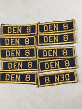 Cub Scout Den Number 8 set of 10 gauze back BSA Rank Patch