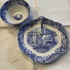 Spode Blue Italian England Serving Dishes Set Of 2 Read. 8 And 5