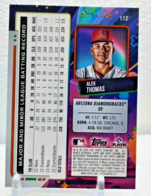 Alek Thomas Nucleus Refractor 2024 Topps Chrome Cosmic #112 Alek Thomas Nucleus Refractor 2024 Topps Chrome Cosmic #112