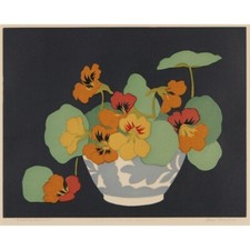 Nasturtiums  [woodcut] : John Hall Thorpe : 1922 : Archival Art Print