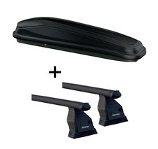 Skibox JUEASY300+Dachtr&auml;ger Menabo Tema Stahl f&uuml;r f&uuml;r Mercedes A-Klasse W169 04-