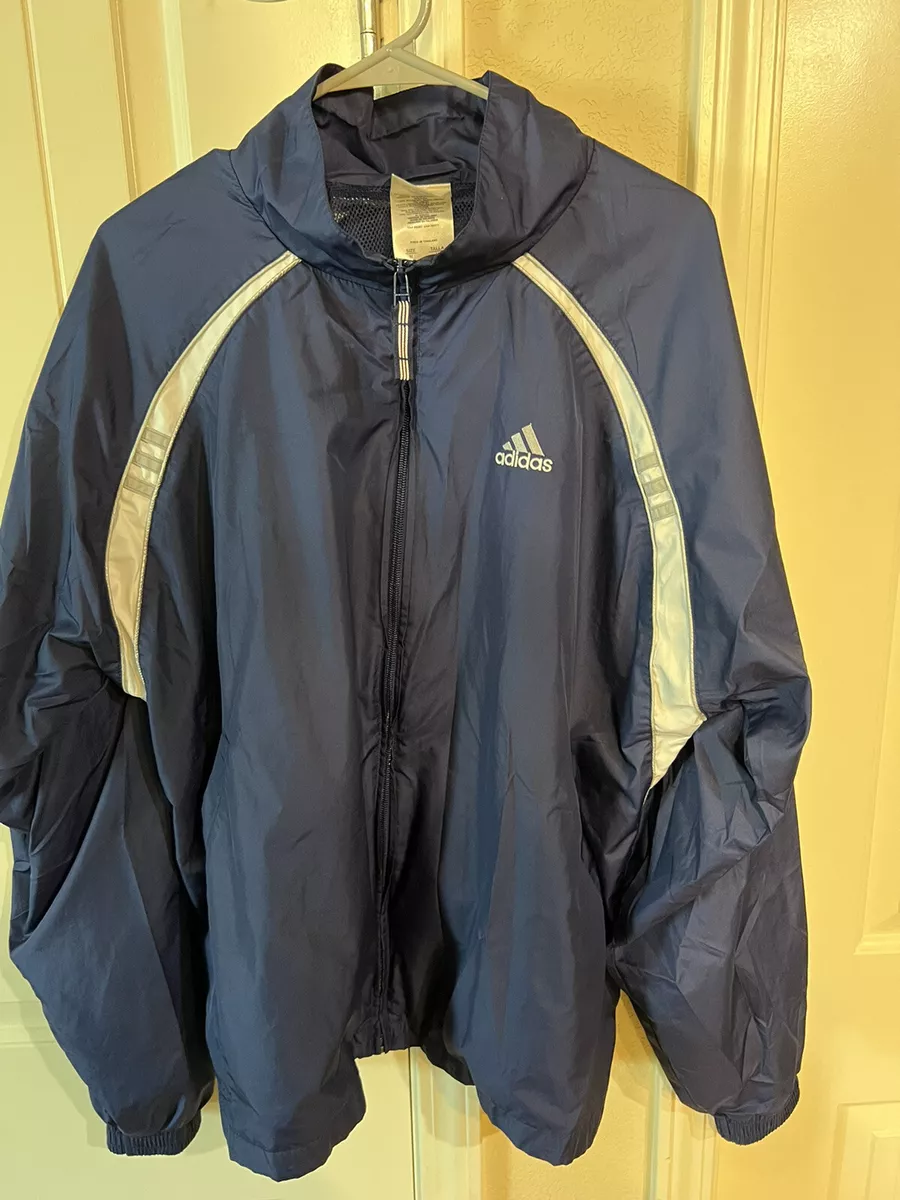 Adidas navy windbreaker store