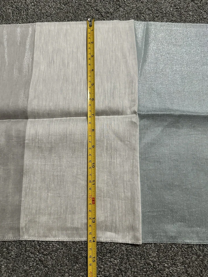 Jane Churchill Fabric Sample 26.75” x 14” Shimmer Stripe Aqua Blue Silver Crafts - Image 3 of 4