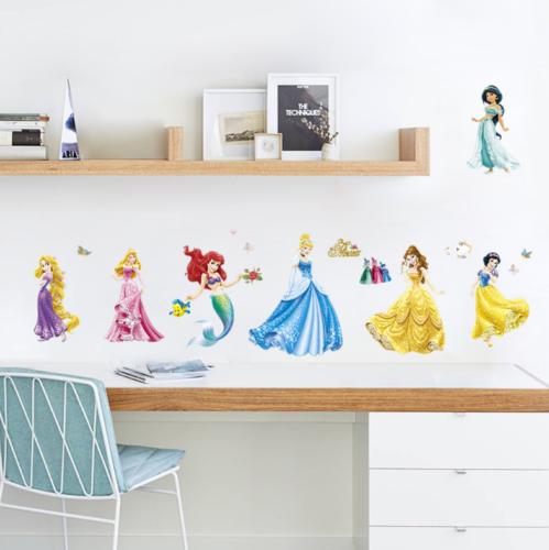 Princess Mermaid Wall Stickers Nursery Children Kids Girl Room Wall Decals UK SS - Afbeelding 1 van 5
