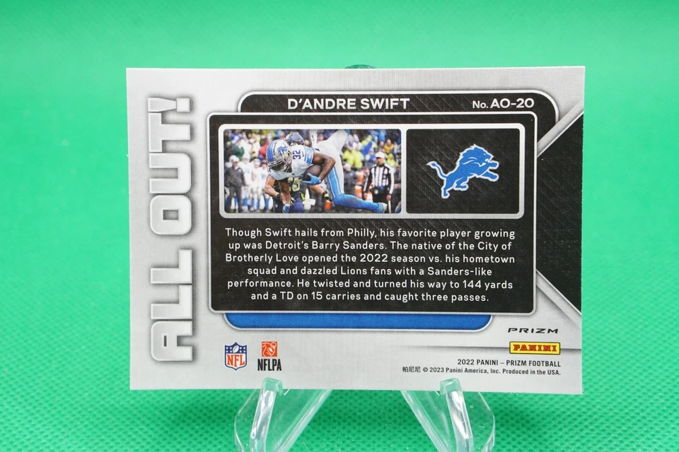 2022 Prizm All Out! Prizms Silver #20 D'Andre Swift AS1 - Image 2 of 2
