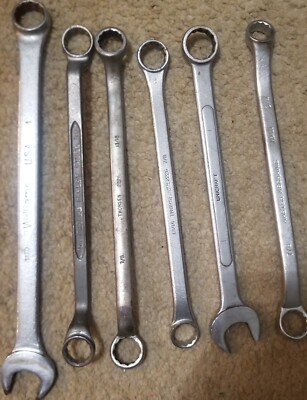 Lot of 6 Forged ,Williams,Thorsen and Unicraft  Wrenchs 1,7/8,3/4,13/16