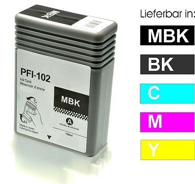 Patrone für Canon iPF510 iPF605 iPF610 iPF655 iPF710 iPF750 / PFI-102Y YELLOW
