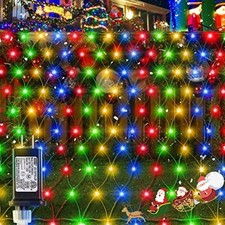 Outdoor String Net Lights Mesh Fairy Christmas Lights for Bushes Wedding Garden
