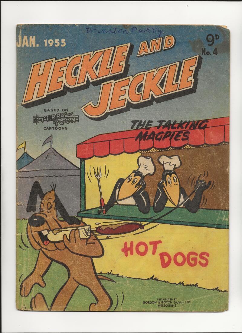 Heckle And Jeckle The Talking Magpies #4 Australian Hot Dog Cover 1955