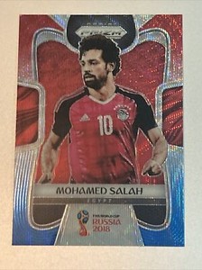 2018 Panini Prizm World Cup Red and Blue Wave Prizm Mohamed Salah #54