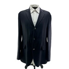 John Varvatos Blue w/ Silver Metal 3 Button 1 Vent Cotton Blazer Mens Size 44R
