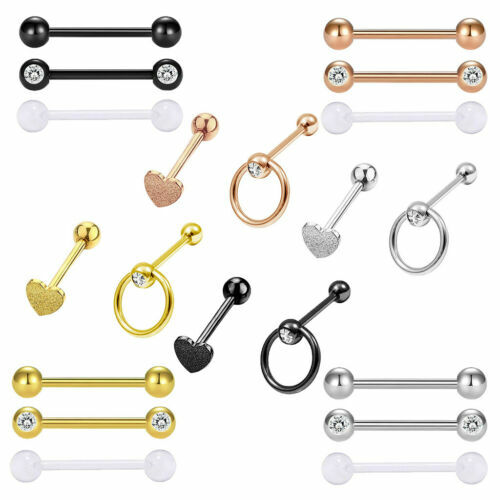 Barre de piercing serpent Tragus CZ Gem 16 gauge Labret Silver Surgical Steel