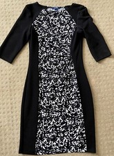 Chaps Women’s Body Con Dress Black White EUC 10