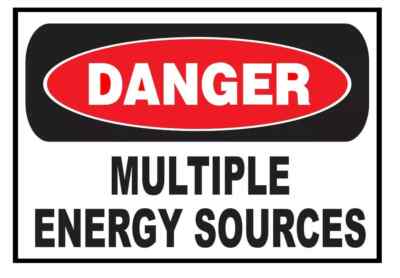 Danger Multiple Energy Sources Electrical Safety Sign Sticker Decal Label D3093