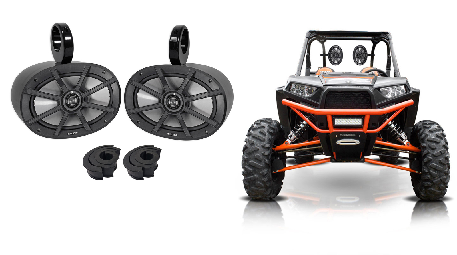 Громкоговорители Kicker 40PS692 6x9 мощностью 180 Вт для PolarisJEEPATVUTVRZRТЕЛЕЖКИ