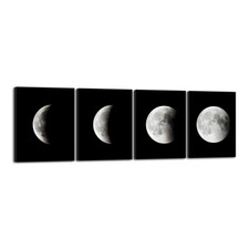 Large Canvas Print Paintings Pic Home Decor Wall Art Abstract Moon Black Framed