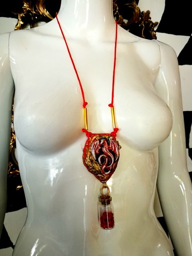 dragon gothic pendant punk talisman necklace amulet satan satanic jewelry devil - Picture 6 of 12