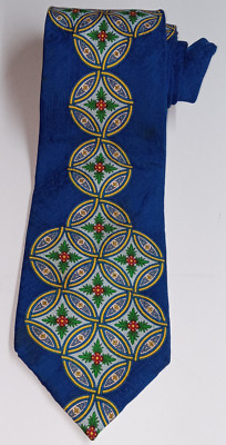 Rush Limbaugh No Boundaries Collection 100% Silk Tie Blue Christmas