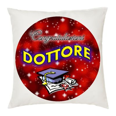 Cuscino 40 X 40 Scritta Festa Laurea Laureata Laureato Dottore Congratulazioni Ebay
