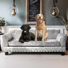 Pet-friendly Sofa Bed Deluxe Dutch Velvet fabric Eucalyptus Wood Frame Pet Couch